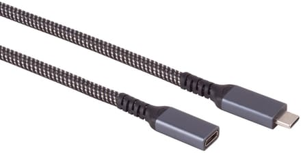 USB-C verlengkabel | USB3.1 10 Gbps | PD 100W | 4K 60Hz | nylon | 1,5 meter