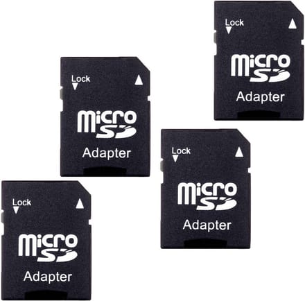 4 Stuks Micro SD-kaartadapters voor Tablet en Mobiele Apparaten - Zwart