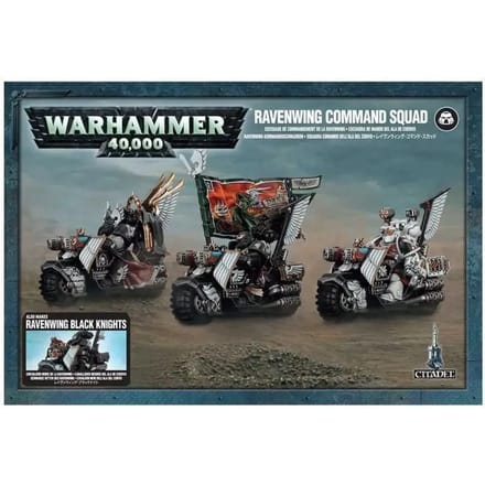 Pak met 3 figuurtjes van 122 stukjes Games Workshop Warhammer 40k - Dark Angels Escouade de Commandement / Chevaliers de la Ravenwing