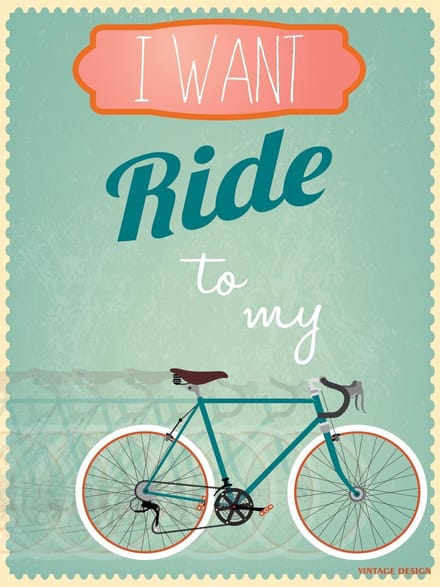 Racing Bicycle Retro Photo Wallcovering