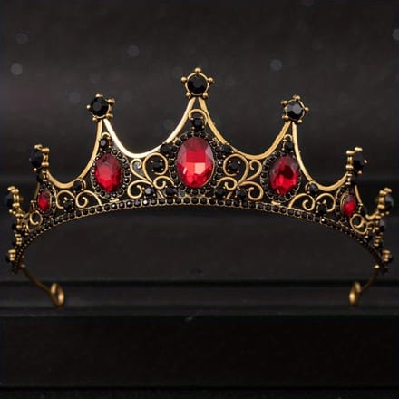 Strass Kroon Hoofdband Bruiloft Bruid Prinses Koningin Haar Tiara rood
