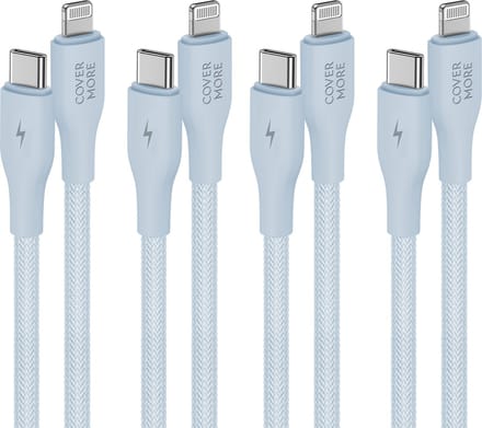 Usb C naar Lightning kabel - 1m - 4 stuks - Blauw - Gevlochten - Sterk
