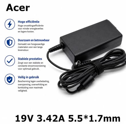 EISENZ Acer Laptop Adapter 19V 3.42A – 5.5x1.7mm – EZ1130