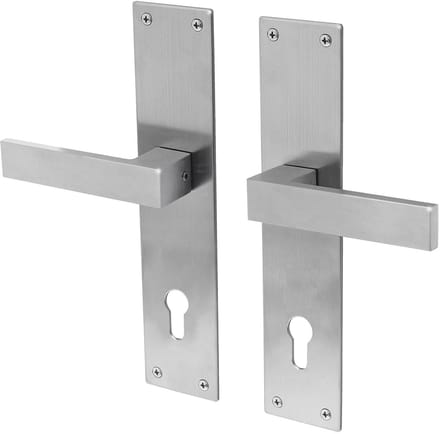 Lavuzo deurkruk Trapini RVS | Deurklink op schild PC72 | Per set | Deurkruk