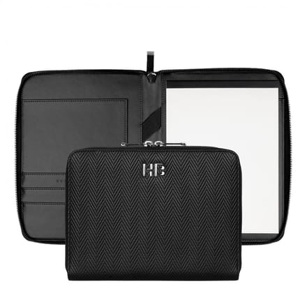 HUGO BOSS Schrijfmappen Herringbone Writing Set Black Zwart