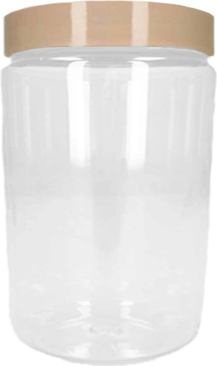 PlasticForte Voorraadpot/bewaarpot - 1.25L - kunststof - beige - B10 x H20 cm
