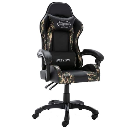 vidaXL - Racestoel - kunstleer - zwart - en - camouflage