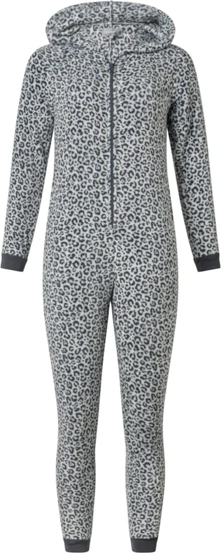 Cocodream meisjes onesie fleece - maat 128 - Panter - grijs