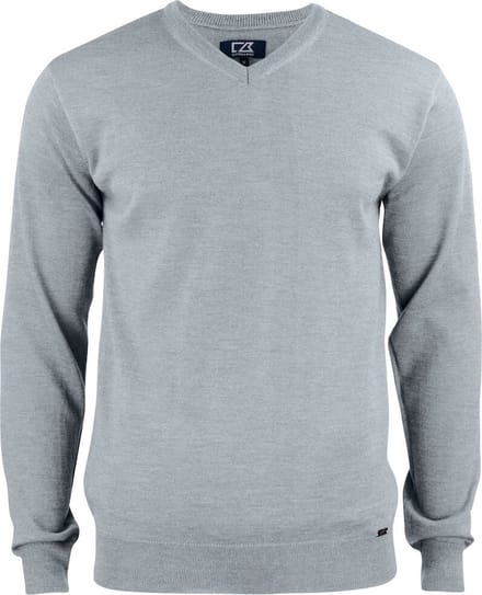 Cutter & Buck Everett V-neck Heren 355430 - Grijs Melange - S