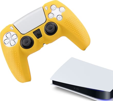 Gadgetpoint - Hoesjes & Skins voor PS5, PlayStation 5 - Performance Gaming Case - Soft Grip Covers - Anti-Slip Controller Accessoires - Grip Geel
