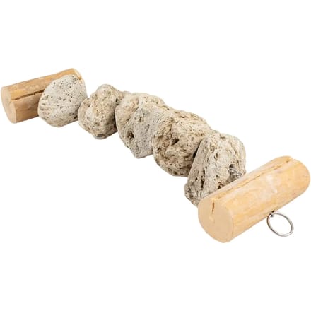 Duvo + Hanger Met Lava Stenen - Antraciet - Maat S - Voor Vogels