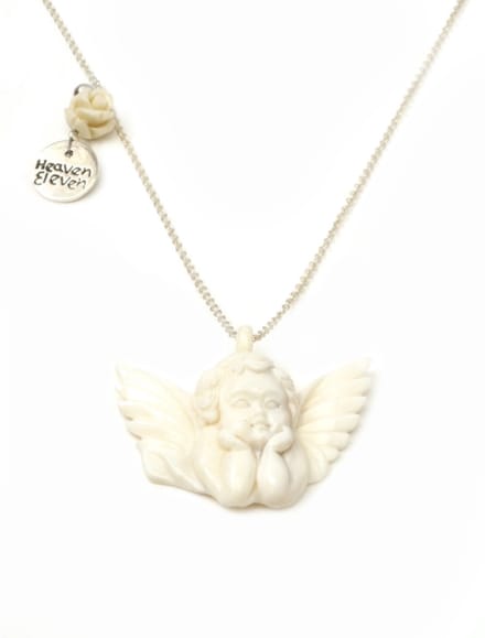 Heaven Eleven - meisjes - ketting - 925 zilver - engel - bone - 60cm