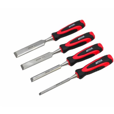 Awtools AW32905 - Houtbeitelset - 4 Stuks - Ergonomische Handgreep - Diverse Maten