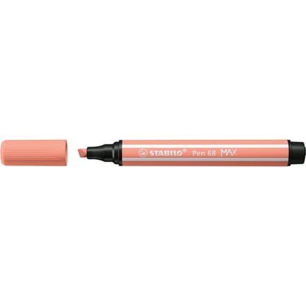 STABILO Pen 68 MAX - Fibre-tip Pen with Thick Chisel Tip - Apricot