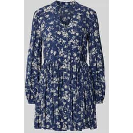 Mini-jurk van pure viscose met V-hals