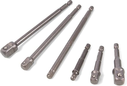 HBM Professionele 6 Delige Bit - Dop Adapterset met HEX Aansluiting
