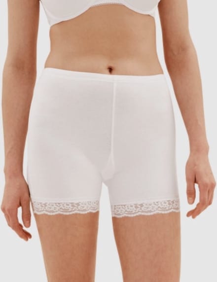 Fine Woman dames boxershort met kort pijpje  - M  - Wit