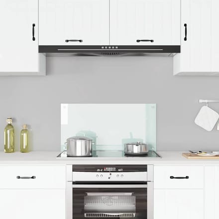 vidaXL - Spatscherm - keuken - 80x40 - cm - gehard - glas - melkwit