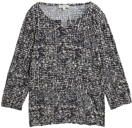Tom Tailor - Crinkle blouse met patroon - Maat M - navy abstract dot design