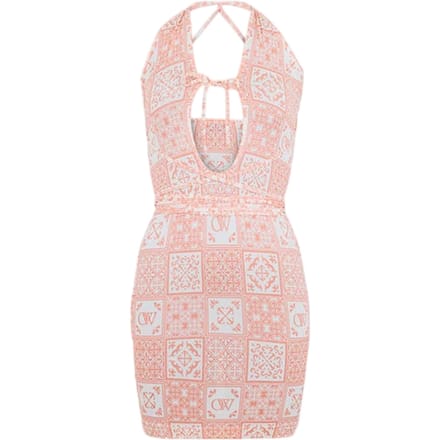 Off White Mini-jurk met bandana-print voor dames (Roze/Wit)