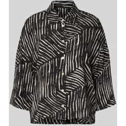 Relaxed-fit overhemdblouse van viscose, model 'Fiana palm leaves'