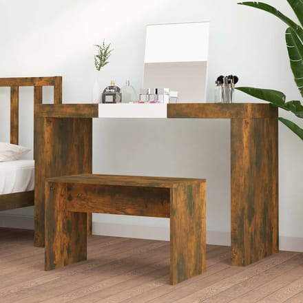 vidaXL - Kaptafelkruk - 70x35x45 - cm - bewerkt - hout - gerookt - eikenkleurig