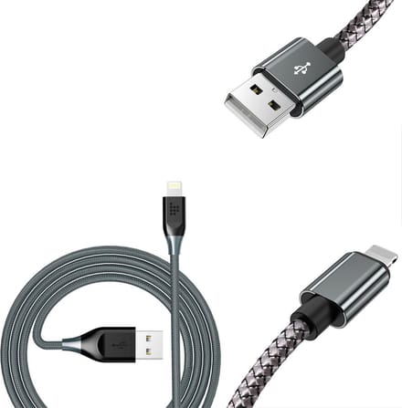 BSTNL – Lightning cable – zwart chord - stevige kabel - 1 meter