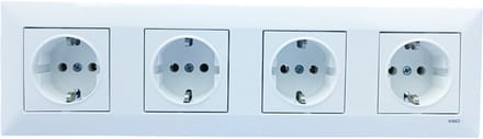 Wandcontactdoos Stopcontact 4 Voudig Inbouw Panasonic Viko-Randaarde-Compleet