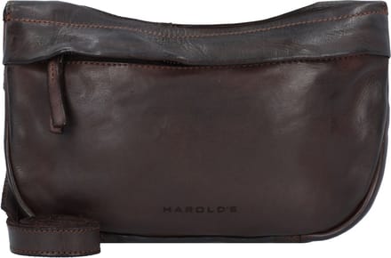 HAROLD'S Leren schoudertas Submarine Shoulderbag Zip Brown donkerbruin
