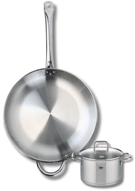 Set van 1 Koekenpan 32 cm en 1 braadpan 14 cm Elo Profi Citrin