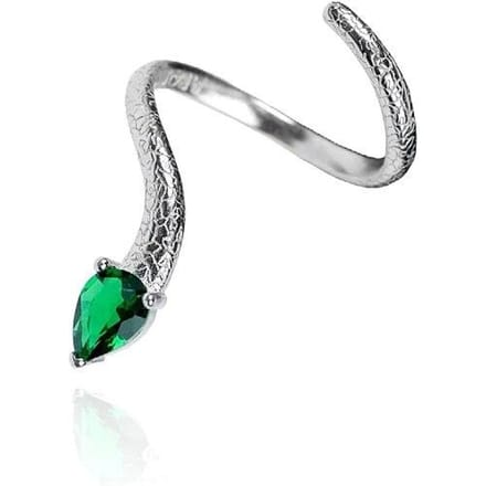 Bague serpent vert exquis, personnalité des femmes, tempérament à la mode, anneau ouvert, serpent enroulé, goutte d'eau, cadeau gray