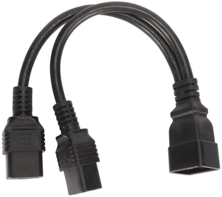 Y-Stroomkabel - Verlengkabel Splitter - Apparaten Voeden - Vlamvertragend PVC - 032 m - Zwart