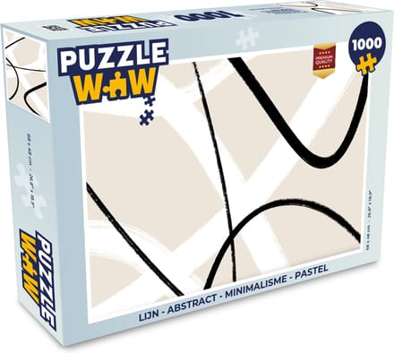 Puzzel Lijn - Abstract - Minimalisme - Pastel - Legpuzzel - Puzzel 1000 stukjes volwassenen