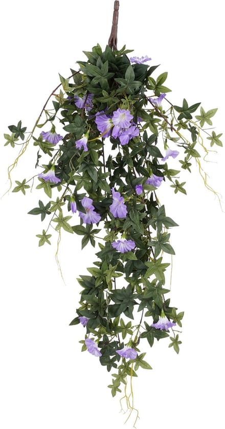 Mica Decorations - Petunia Kunst Hangplant - H80 x Ø20 cm - Lichtpaars