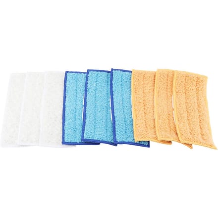 9 PCS Replacement Microfiber Mop Washable Mop head Mop Pads Fit Flat Spray Mops Set beige