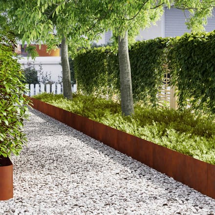 vidaXL - Grasafscherming - 30 - st - 100 - x - 0,05 - x - 30 - cm - weervast - staal - Roestig