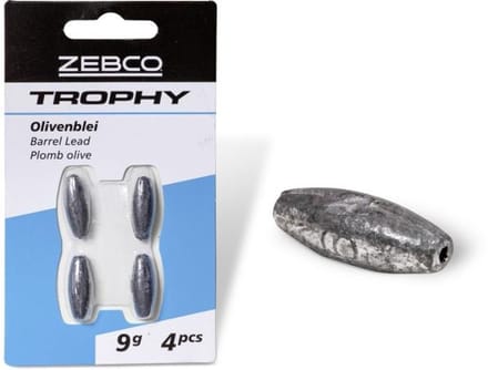 Zebco Trophy Barrel Lead - Maat : 9g (4 pcs)