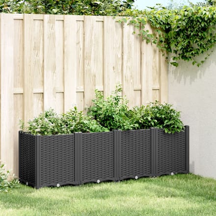 vidaXL - Plantenbak - 160x40x53 - cm - polypropeen - zwart