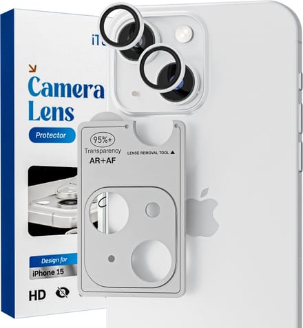 Camera Lens Screen Protector - Geschikt voor iPhone 14/14 Plus - 9H Bescherming - Wit Zilver