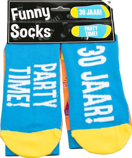 Sokken - Funny socks - 30 jaar! Party time!