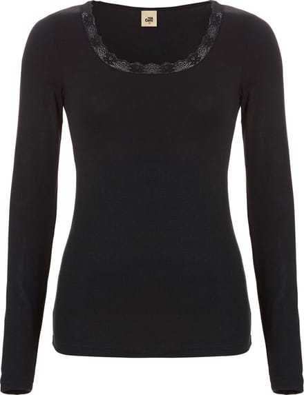 thermo shirt long sleeve met kant zwart voor Dames | Maat M