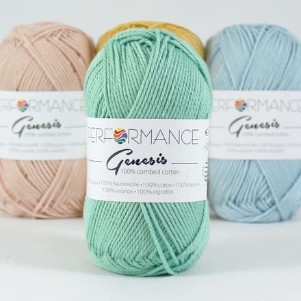 Genesis mint groen 2159 - 5 bollen gekamd katoengaren - pendikte 3,5 a 4mm
