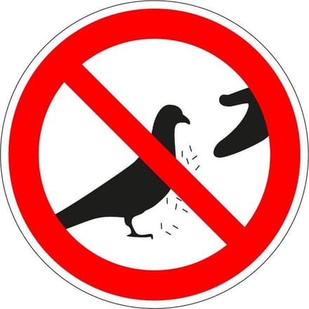 Verboden duiven te voeren bord - kunststof 100 mm