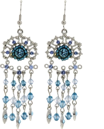 Behave - Oorbellen zilverkleur blauw - Boho chic - Feestelijk