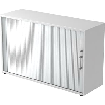 Roldeurkast TARVIS, 2 ordnerhoogten, B 1200 x D 400 x H 825 mm, afsluitbaar & stapelbaar, wit/wit