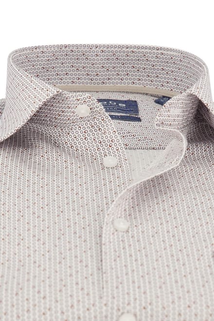 katoenen Ledub overhemd Modern Fit New bruin geprint