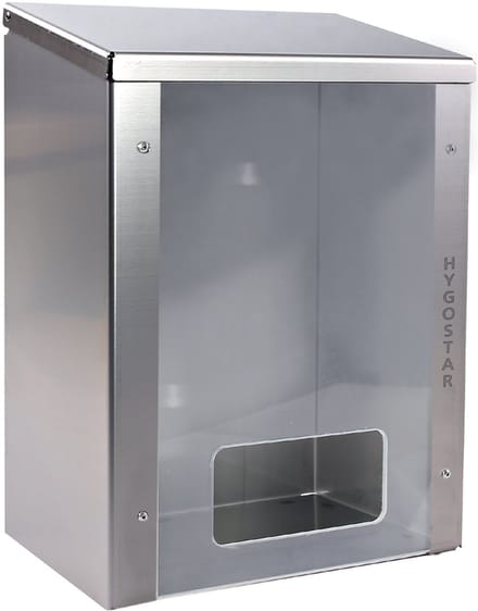 HYGOSTAR edelstalen dispenser met plexiglas ruit, zilver