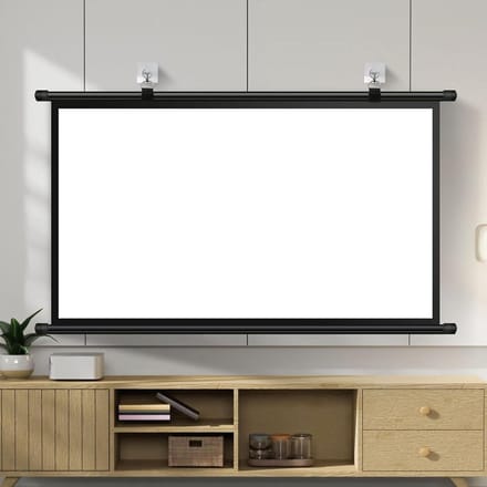 Projectiescherm - Beamer scherm - Film avond - Handmatig oprolbaar - 60-inch - Wit