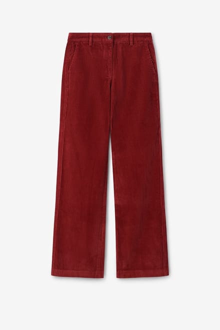 Sissy-Boy - Donkerrode straight leg corduroy broek
