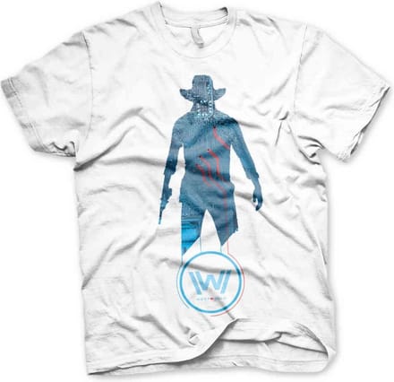 Westworld Heren Tshirt -XL- Blue Circuit Cowboy Wit